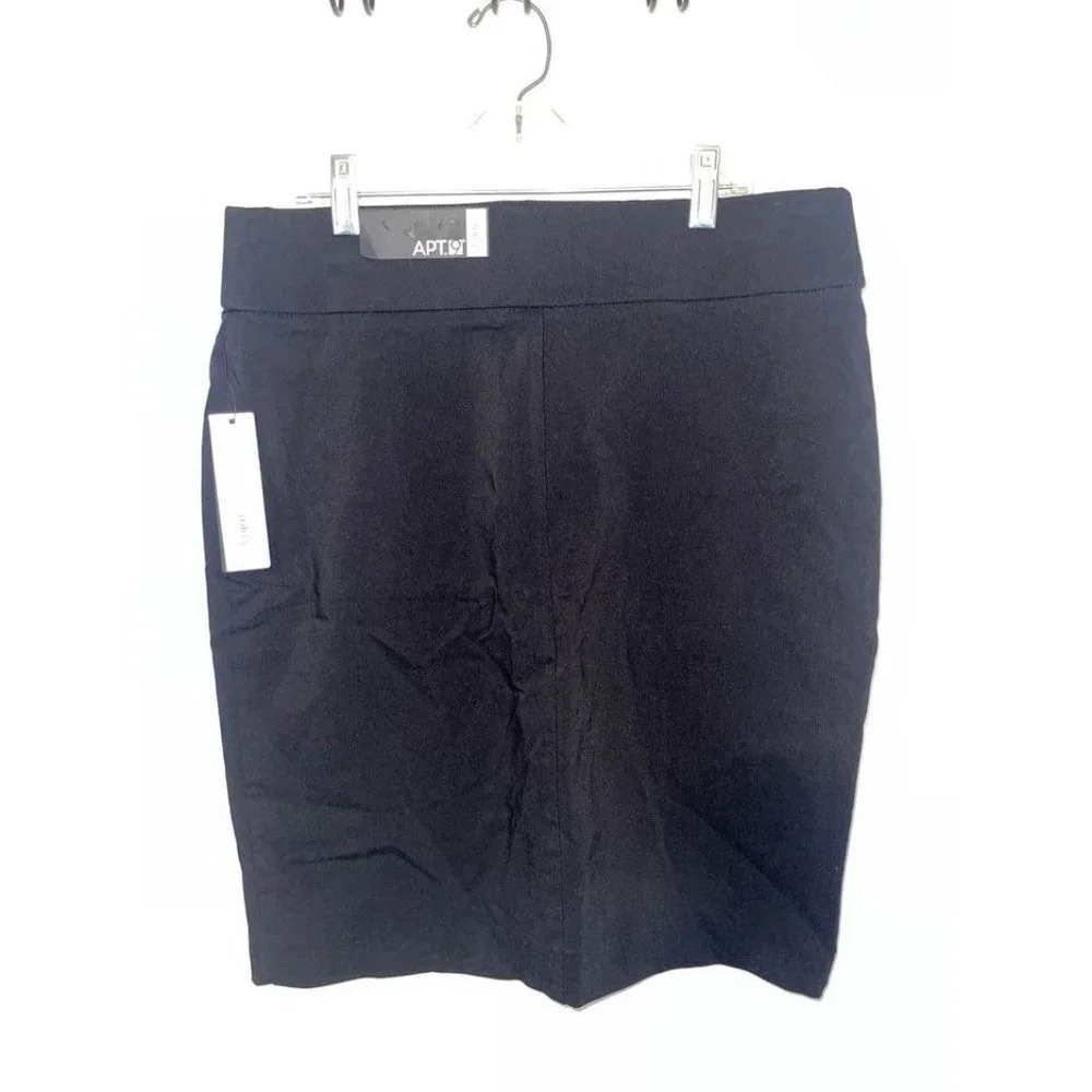 Black stretchy pencil skirt with slit Size 10 #0223